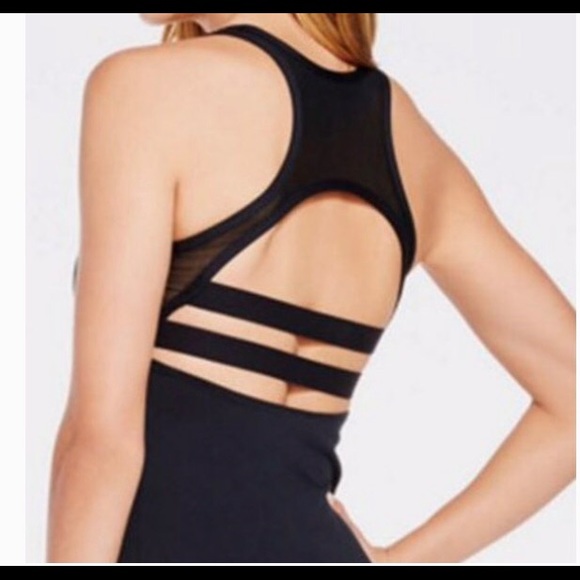 Fabletics Black Dress with Mesh Racer Back w/ Straps Built in Bra with Inserts - Picture 11 of 13
